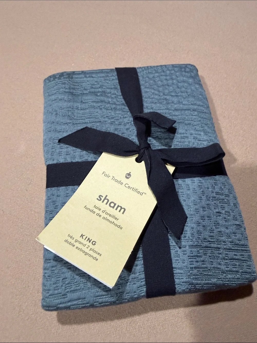 NWT west elmTENCEL™ & Cotton Matelassé Pillow Sham in Slate Blue king size 36x20